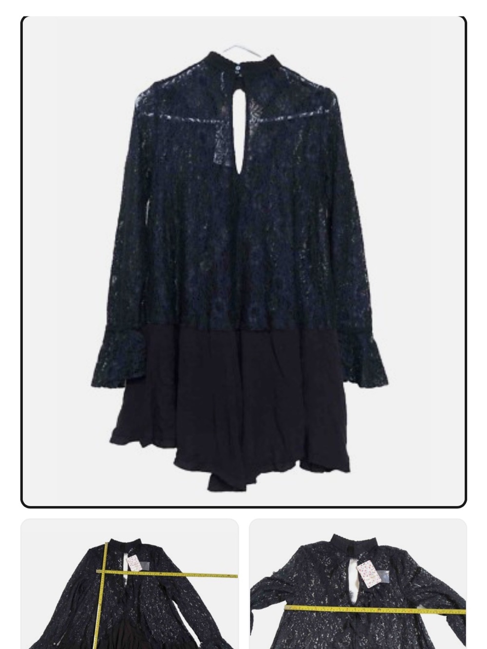 Darling Chic free people flowing lace, sheer Boho style top